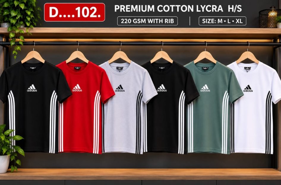 D-102 Premium Cotton Lycra Half Sleeve T-Shirt — Colour chart