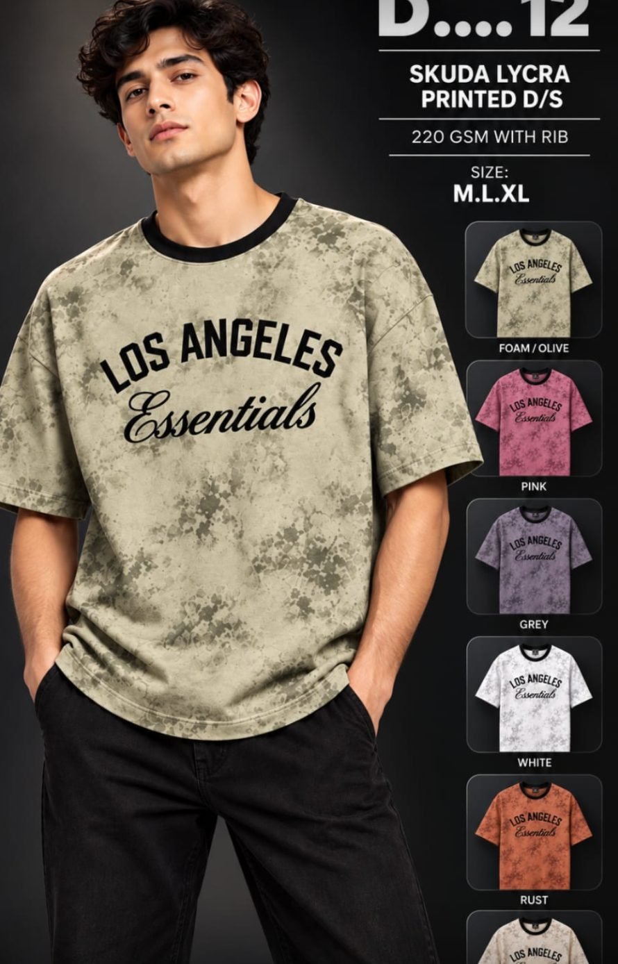 D-12 Skuda Lycra Printed D/S T-Shirt — On model