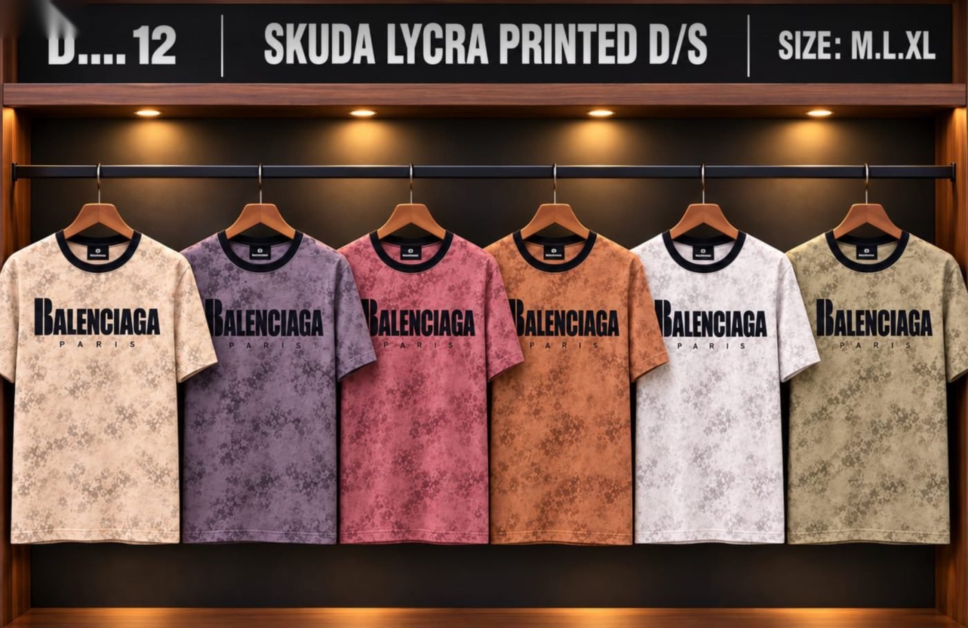 D-12 Skuda Lycra Printed D/S T-Shirt — Colour chart