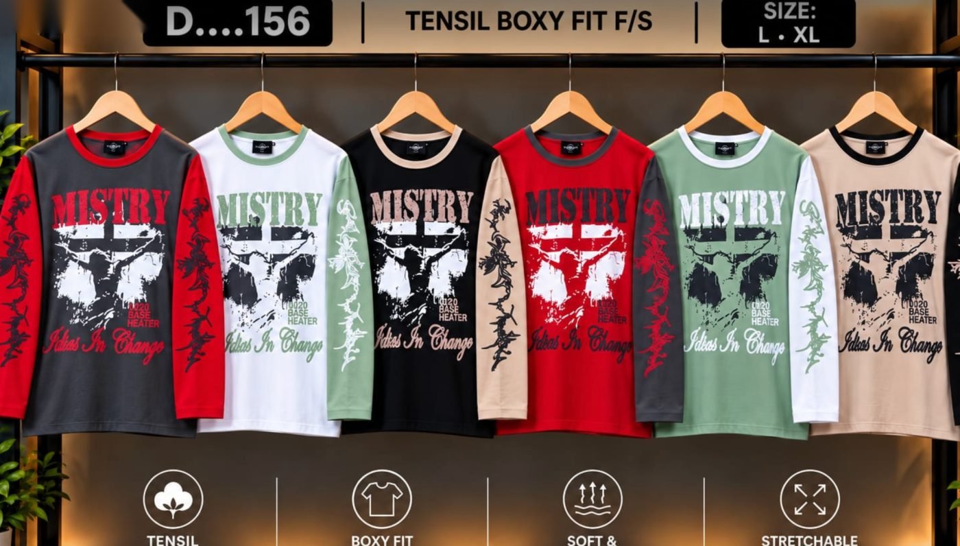 D-156 Tensil Boxy Fit Full Sleeve T-Shirt — Colour chart