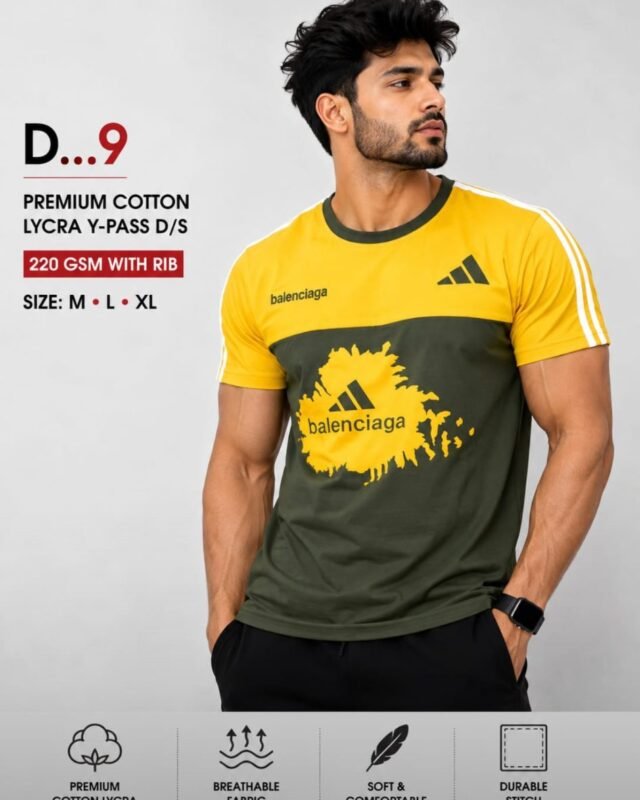 D-9 Premium Cotton Lycra Y-Pass D/S T-Shirt